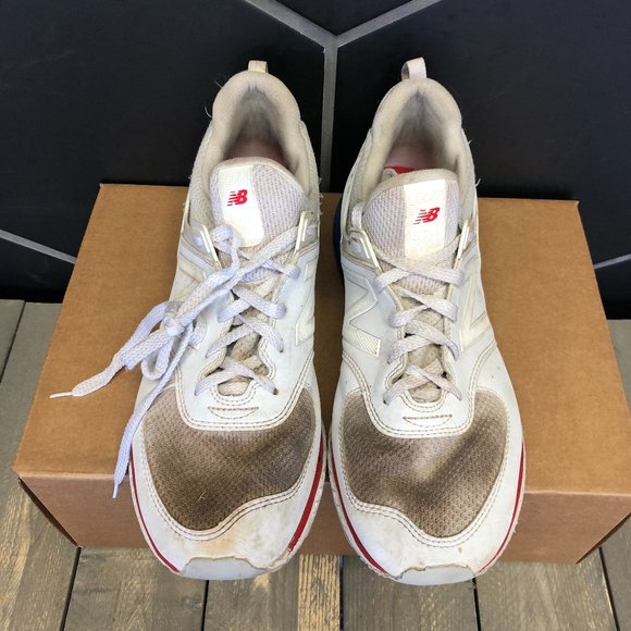 ~Used W/O Box! Men's New Balance 574 Sport White USA Sneakers Size 9.5 - Picture 3 of 6